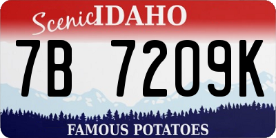 ID license plate 7B7209K