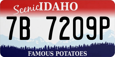 ID license plate 7B7209P