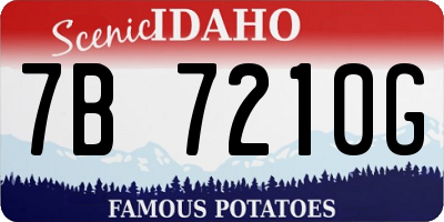 ID license plate 7B7210G