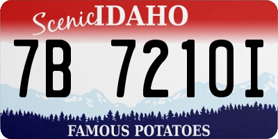 ID license plate 7B7210I
