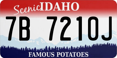 ID license plate 7B7210J