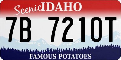 ID license plate 7B7210T