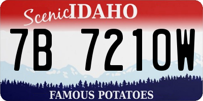 ID license plate 7B7210W