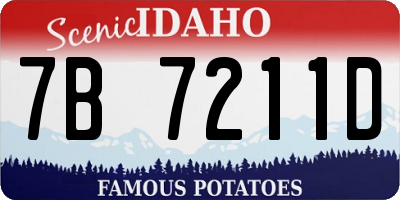 ID license plate 7B7211D