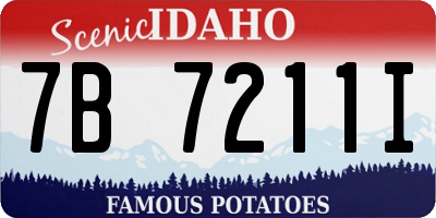 ID license plate 7B7211I