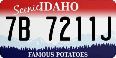 ID license plate 7B7211J