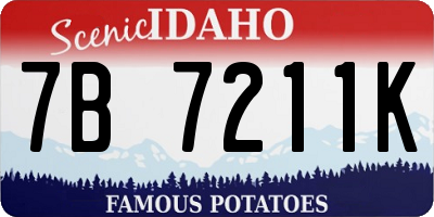 ID license plate 7B7211K