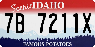 ID license plate 7B7211X