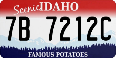 ID license plate 7B7212C