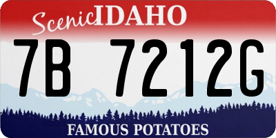 ID license plate 7B7212G