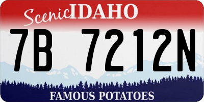 ID license plate 7B7212N