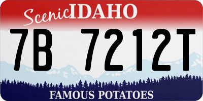ID license plate 7B7212T