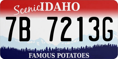 ID license plate 7B7213G