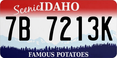 ID license plate 7B7213K