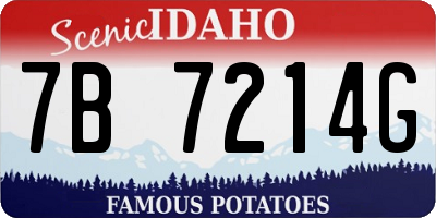ID license plate 7B7214G
