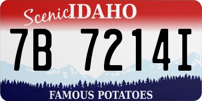 ID license plate 7B7214I