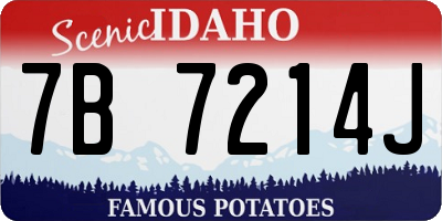 ID license plate 7B7214J