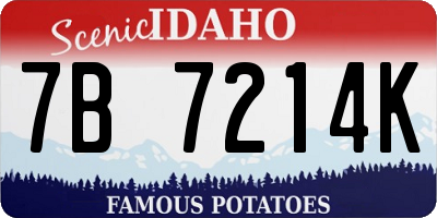 ID license plate 7B7214K