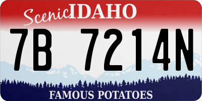 ID license plate 7B7214N