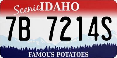 ID license plate 7B7214S