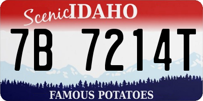 ID license plate 7B7214T