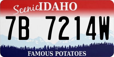 ID license plate 7B7214W