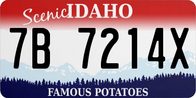 ID license plate 7B7214X