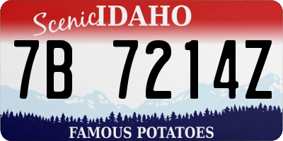 ID license plate 7B7214Z