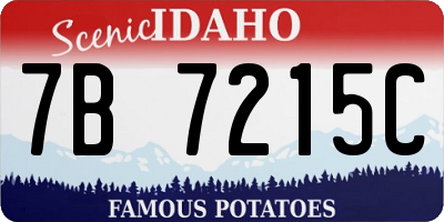 ID license plate 7B7215C