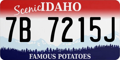ID license plate 7B7215J