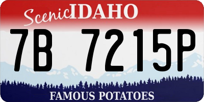 ID license plate 7B7215P