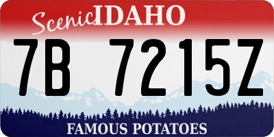 ID license plate 7B7215Z