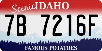 ID license plate 7B7216F
