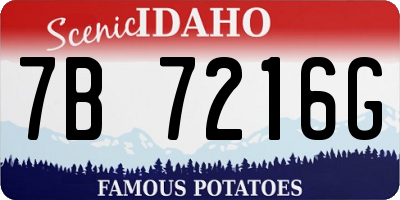 ID license plate 7B7216G