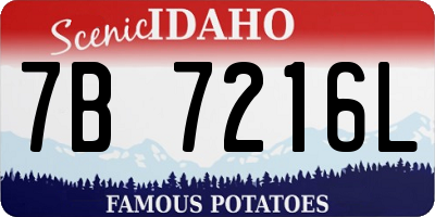 ID license plate 7B7216L