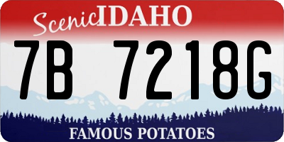 ID license plate 7B7218G