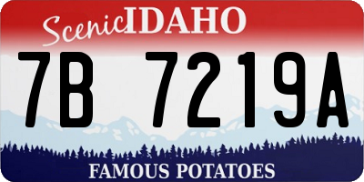 ID license plate 7B7219A