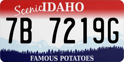 ID license plate 7B7219G