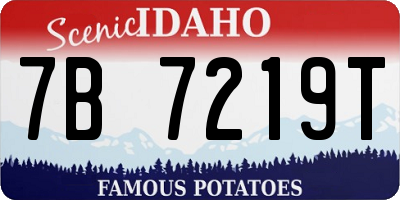 ID license plate 7B7219T