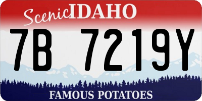 ID license plate 7B7219Y