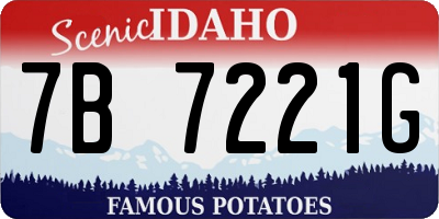 ID license plate 7B7221G
