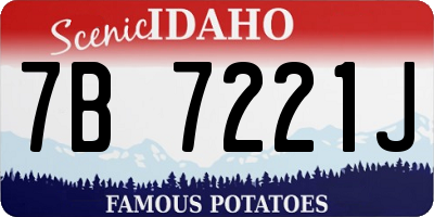 ID license plate 7B7221J