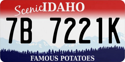 ID license plate 7B7221K