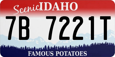 ID license plate 7B7221T