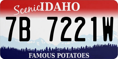 ID license plate 7B7221W
