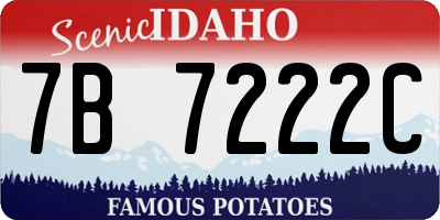 ID license plate 7B7222C