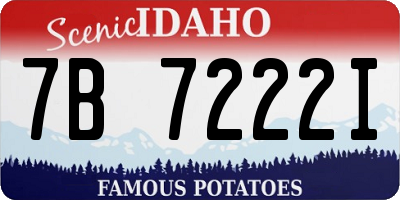 ID license plate 7B7222I