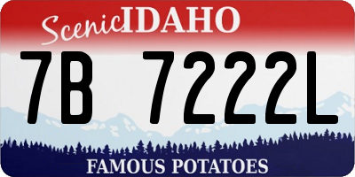 ID license plate 7B7222L