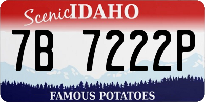 ID license plate 7B7222P