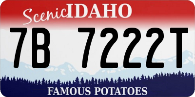 ID license plate 7B7222T